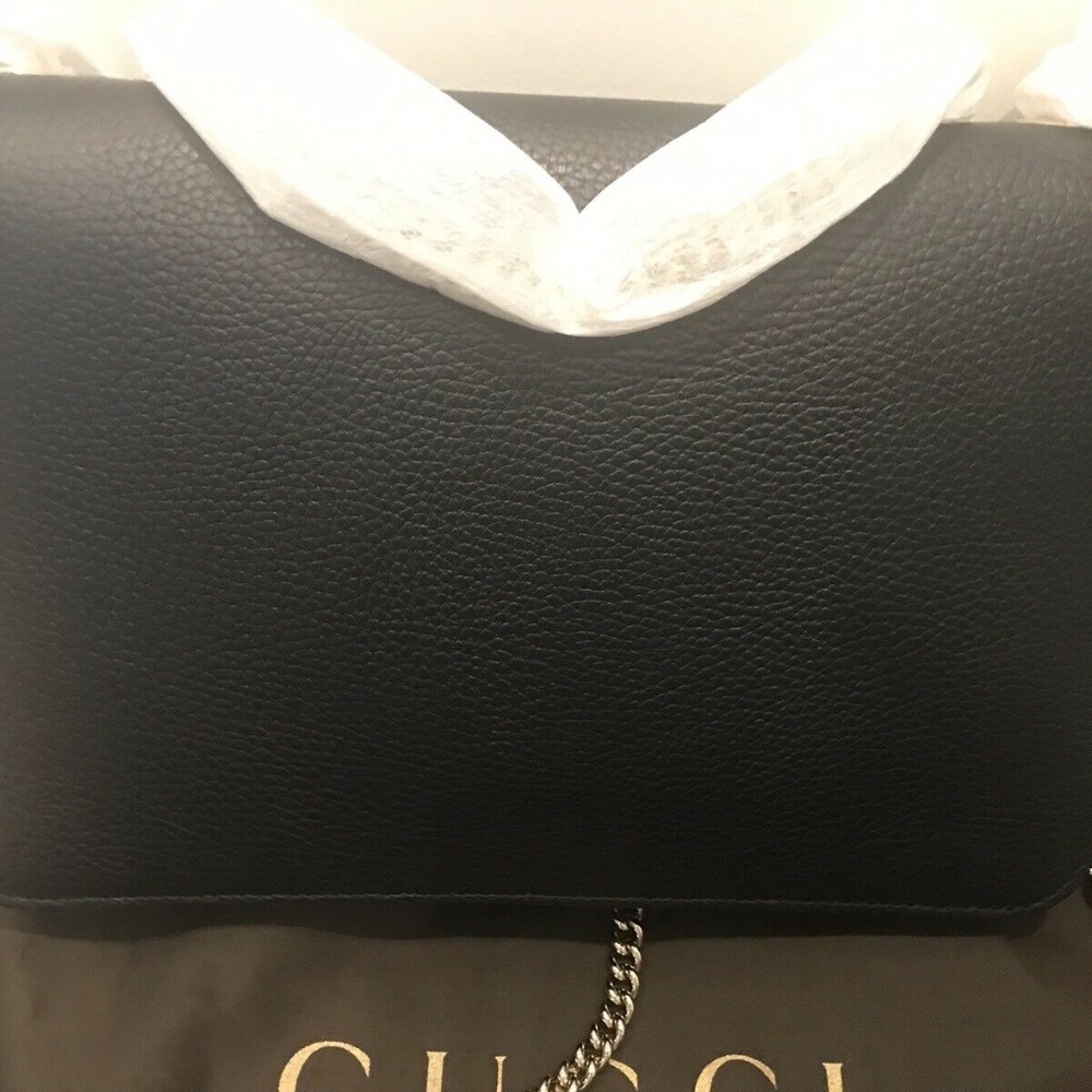 Gucci Interlocking Gg Black Medium Pebbled Leathe… - image 4